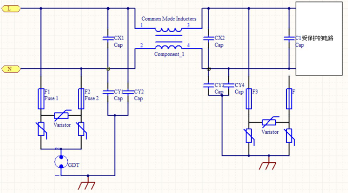 多級防護電路 多級防護電路