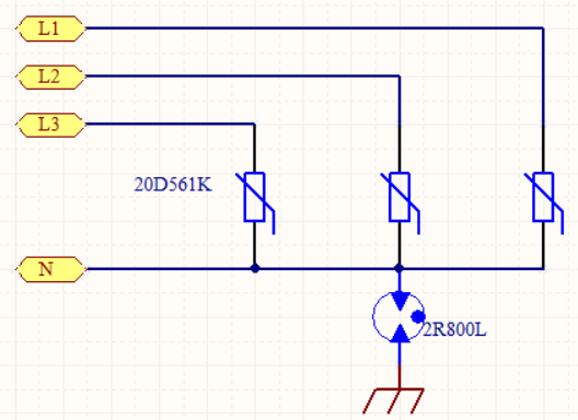 三相電防雷方案(3+1) 三相電防雷方案(3+1)