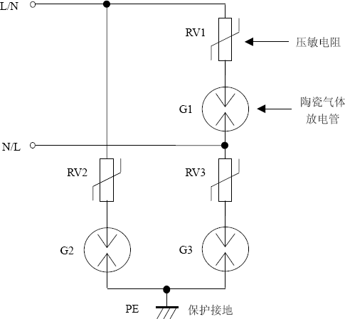 交流電源防雷電路 交流電源防雷電路